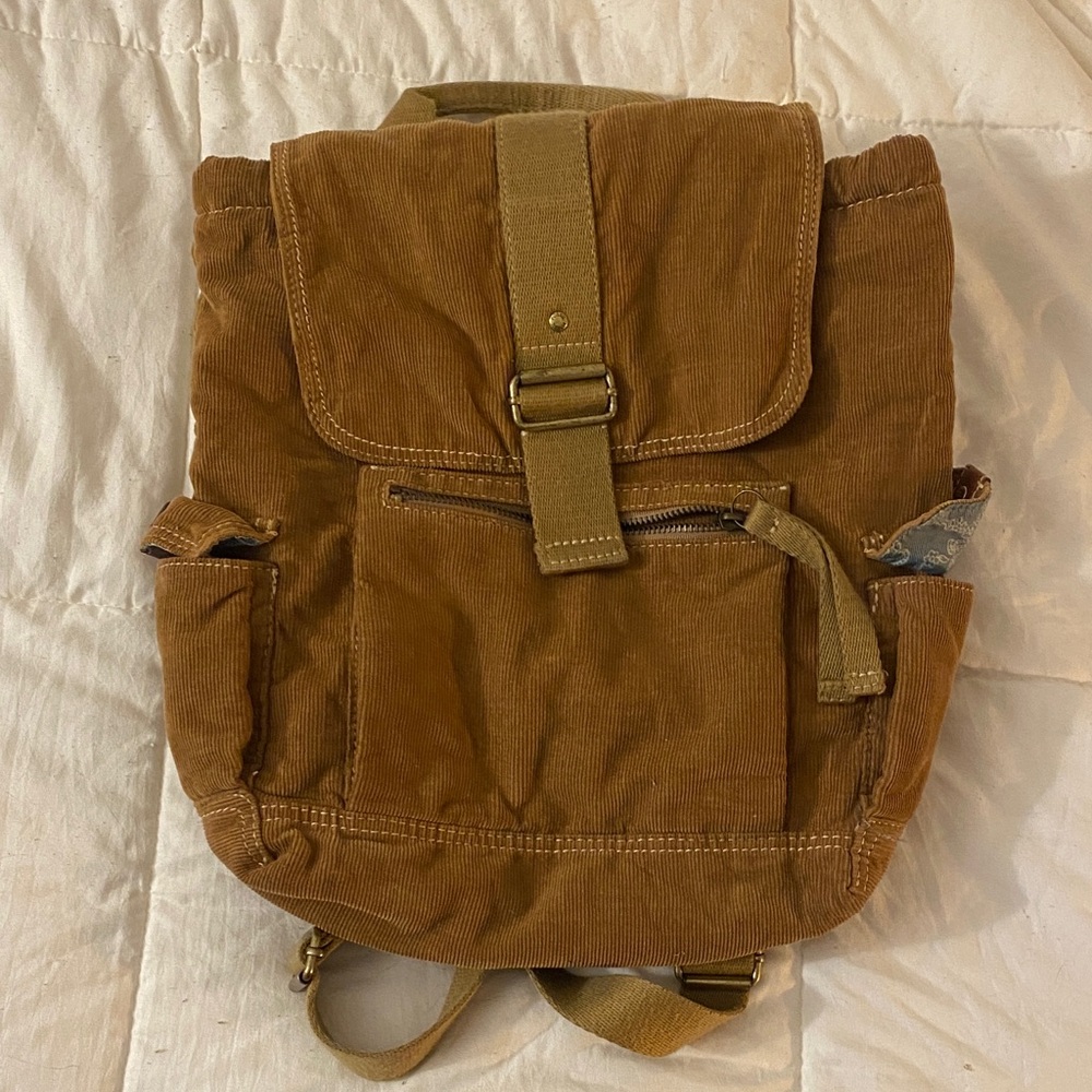 Fossil Tan Corduroy Backpack